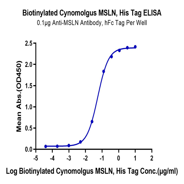Biotinylated Cynomolgus MSLN/Mesothelin Protein (Primary Amine Labeling) (MSL-CM180B) Biotinylated Cynomolgus MSLN/Mesothelin Protein (Primary Amine Labeling) (MSL-CM180B)
